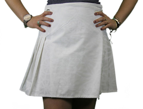 CUSTO BARCELONA Women's White Banano Pleated Kilt Skirt 293533 $127 NWT