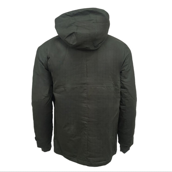 HoodLamb Men's Dark Green Hemp Short Hooded Parka 420 W19MWJ001 NWT