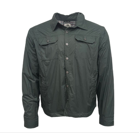 HoodLamb Men's Dark Green Hemp Slim Fit Trucker Jacket 420 MTJ006 NWT