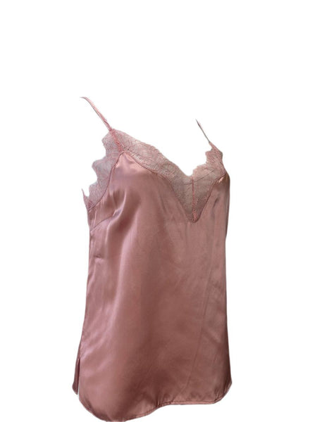 CAMI Women's Pink Ruffle V-Neck Top #007 XS NWT