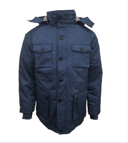 HoodLamb Men's Navy Hemp 2-1 Parka with Vest 420 MWJ007 NWT