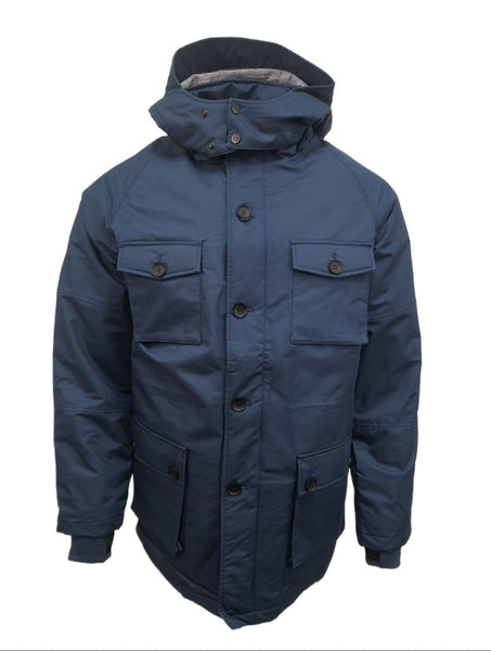 HoodLamb Men's Navy Hemp 2-1 Parka with Vest 420 MWJ007 NWT