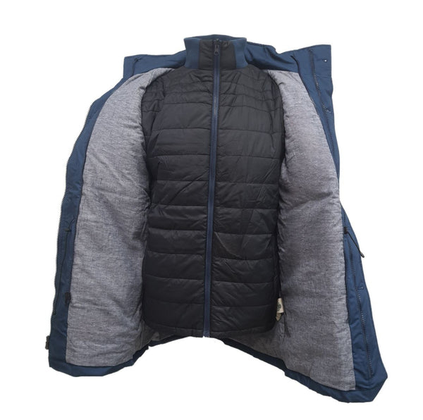 HoodLamb Men's Navy Hemp 2-1 Parka with Vest 420 MWJ007 NWT