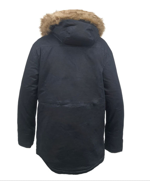 HoodLamb Men's Black Hemp Nordic Warm Hooded Parka 420 MWJ009 NWT