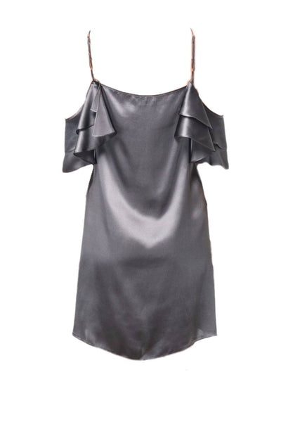 CAMI Women's Grey Ruffle Sleeveless Dress #033 XS NWT
