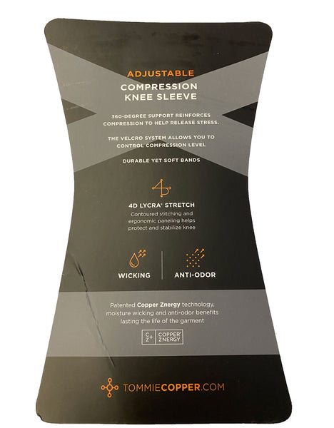 TOMMIE COPPER 2-Pack Black Compression Knee Sleeves w/ Adjustable Straps