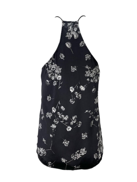 CAMI Women's Black Floral V-Neck Top #043 S NWT