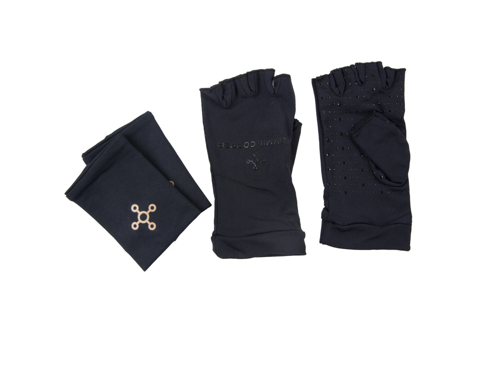 TOMMIE COPPER Unisex Black Compression Gloves/Wrist Sleeves NEW