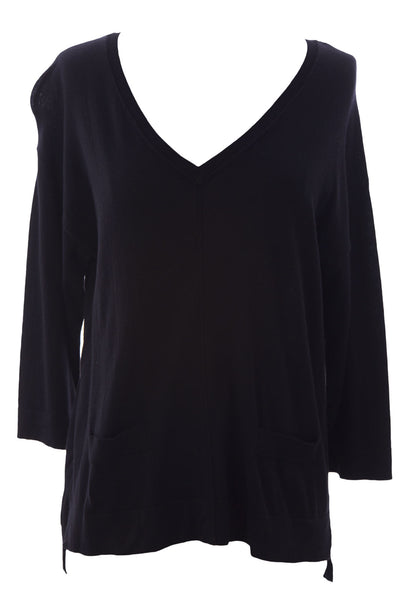 August Silk Women's Button Back 3/4 Sleeve Sweater NWT $58