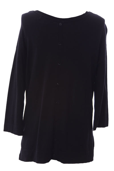 August Silk Women's Button Back 3/4 Sleeve Sweater NWT $58