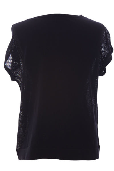 August Silk Women's Boat Neck Mesh Inset Knit Top NWT $58