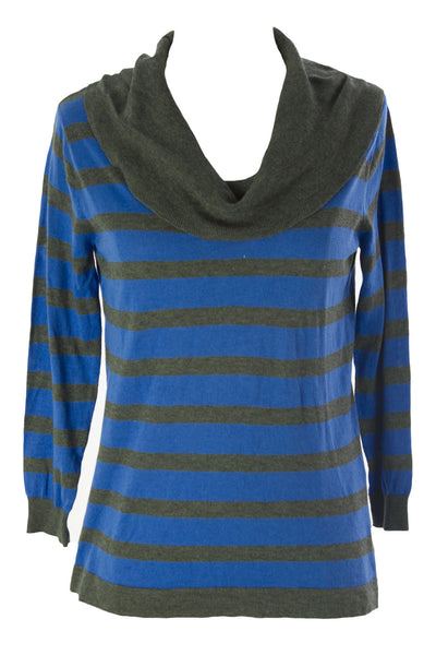 August Silk Women's Striped Cowl Neck Sweater NWT $58