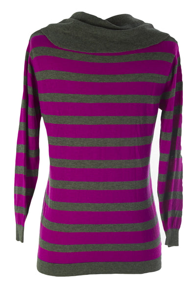 August Silk Women's Striped Cowl Neck Sweater NWT $58