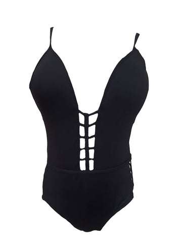 KENNETH COLE Women's Black Push Up One Piece Swimsuit #E09 X-Large NWT