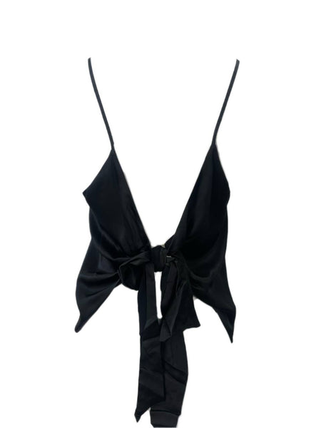 CAMI Women's Black Open Back Top #102 NWT