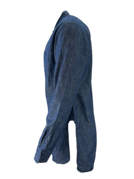 ROBERT GELLER Men's Denim Collared Shirt #1021 48 NWT