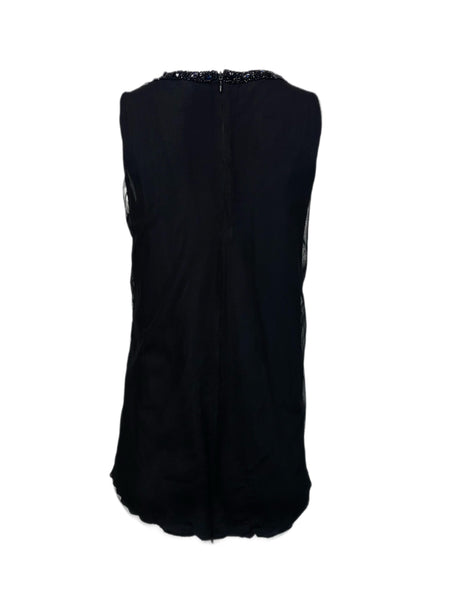 ECRU Women's Black Casual Beaded Top #104 S NWT