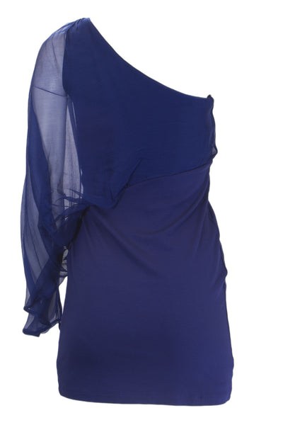 ANALILI Women's One Shoulder Silk Sleeve Sheath Dress 1072R05 $285 NWT