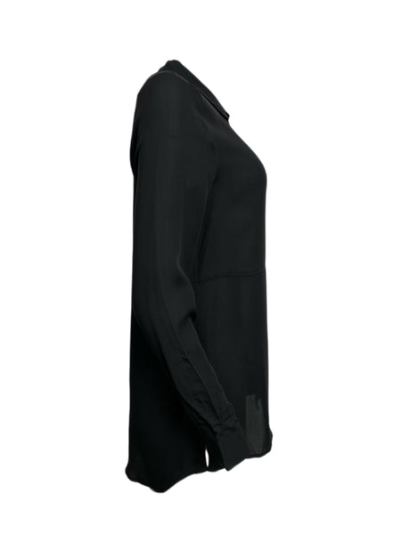 ECRU Women's Black Button Down Collared Shirt #107 S NWOT