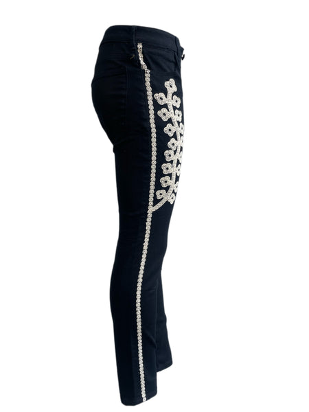SCOTCH & SODA Women's Black Embroidered Jeans #111 25/32 NWOT