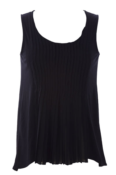 August Silk Women's Petite Pleat Front Sleeveless Blouse