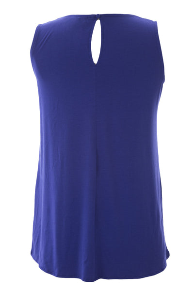 August Silk Women's Petite Pleat Front Sleeveless Blouse