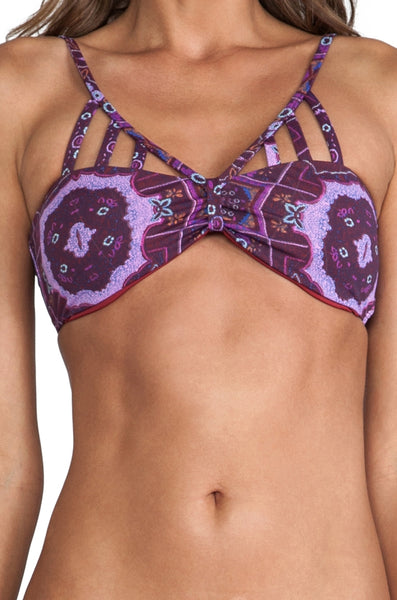 ZINKE Women's Rio Print Front Cut-out Emerson Bikini Top $92 NEW