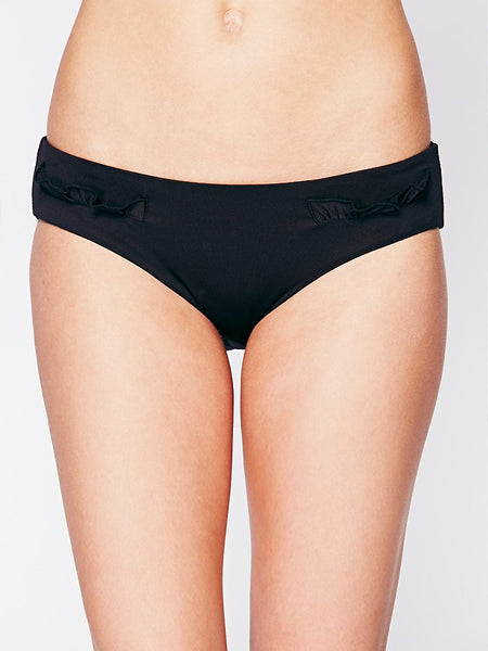 ZINKE Women's Black Ruffle Georgie Hipster Bikini Bottoms $77 NEW