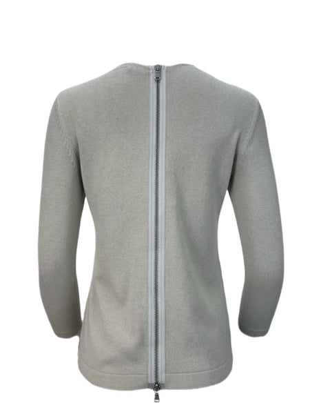 9/15 Women's Beige Zip Back Soft Sweater #119K L NWT