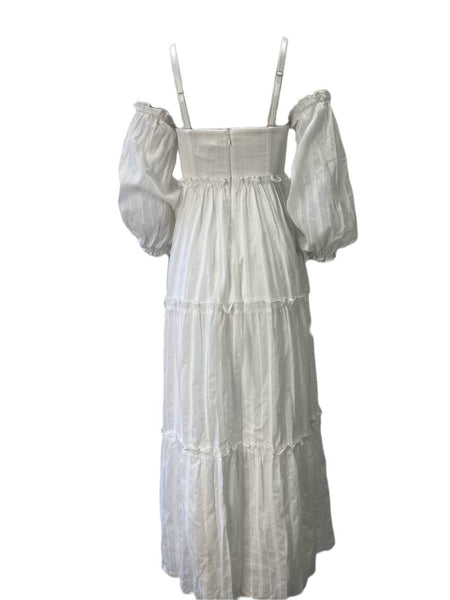 CAMI Women's White Corset Square Neck Dress #121 XS NWT