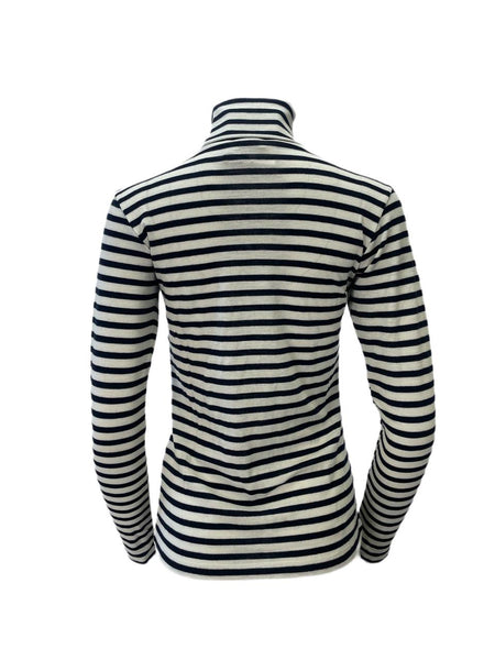 TOTEME Women's Navy Stripe Roller Neck Top #1240 S NWT