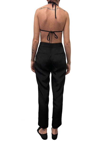 OLCAY GULSEN Women's Black Cut-out Halter Jumpsuit 1255 Sz XS $425 NEW