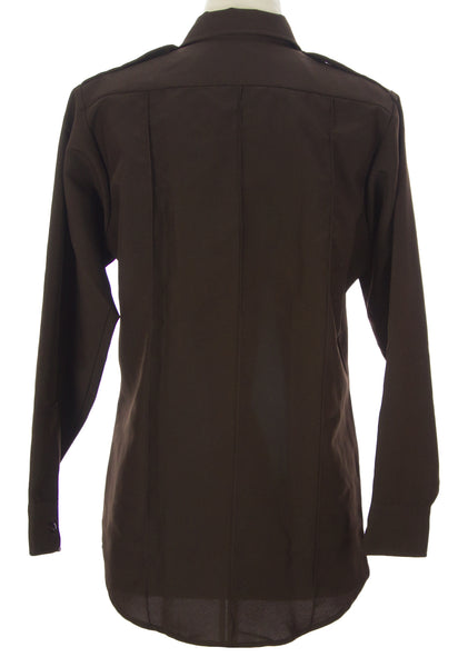 FLYING CROSS Women's Brown LS Button-Front Uniform Shirt $42 NEW
