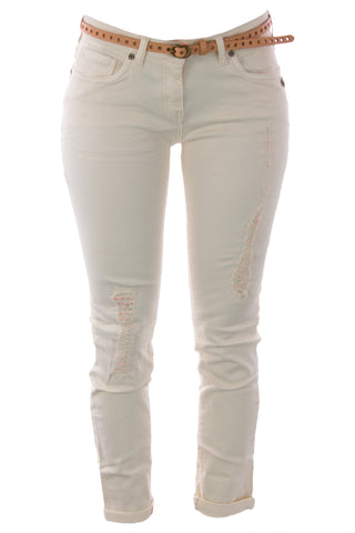 Scotch & Soda Maison Scotch Women's Belted Distressed Skinny Jeans