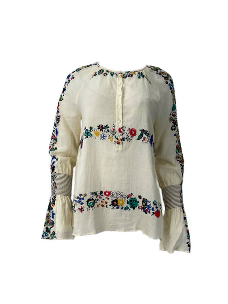 DEREK LAM Women's White Long Sleeve Blouse #13FC 6 NWT