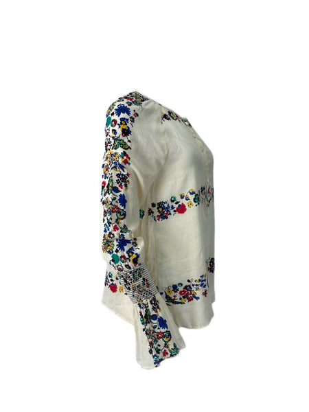 DEREK LAM Women's White Long Sleeve Blouse #13FC 6 NWT