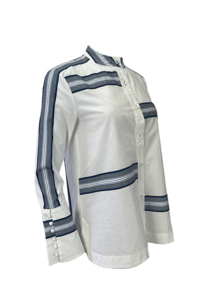 DEREK LAM Women's White Long Sleeve Button Shirt #14F 4 NWOT