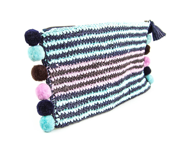 Roberta Roller Rabbit Hanai Silk Raffia Clutch One Size Multicolor