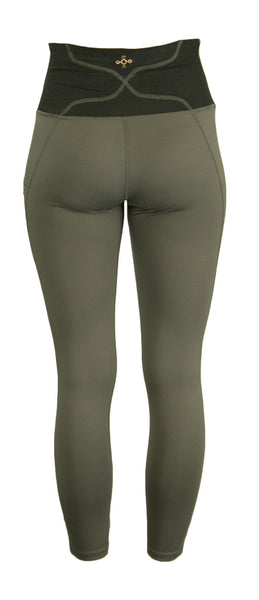 TOMMIE COPPER Women's Lower Back Support Legging, Slate Grey