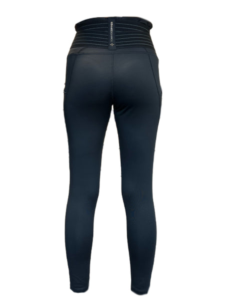 TOMMIE COPPER Women's Adjustable Strap Back Support Pro 24" Leggings, Black