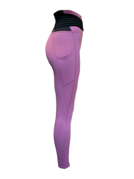 TOMMIE COPPER Women's Adjustable Strap Back Support Pro 24" Leggings, Mauve