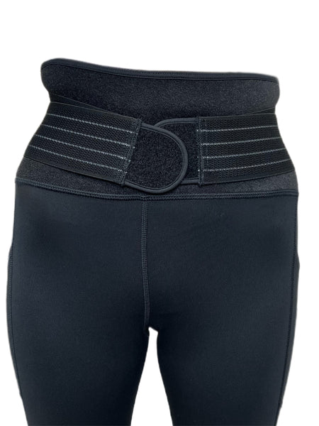 TOMMIE COPPER Women's Adjustable Strap Back Support Pro 19" Leggings, Black