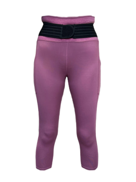 TOMMIE COPPER Women's Adjustable Strap Back Support Pro 19" Leggings, Mauve