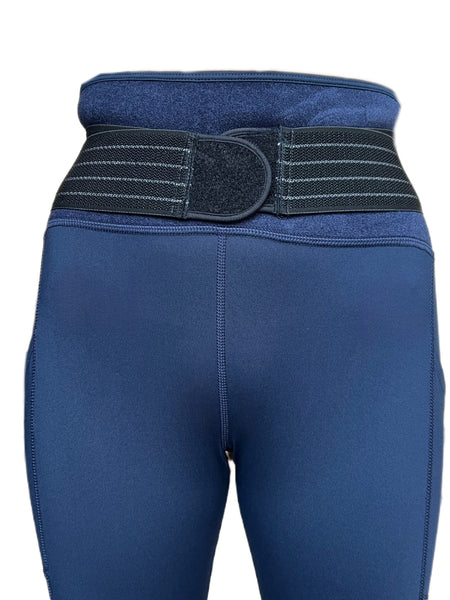 TOMMIE COPPER Women's Adjustable Strap Back Support Pro 19" Leggings, Navy