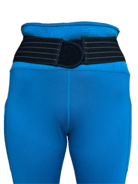 TOMMIE COPPER Women's Adjustable Strap Back Support Pro 19" Leggings, Teal