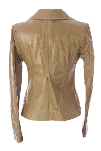 DOMA by Luciano Abitboul Ostra Leather Two-Button Blazer Jacket 1560 $530 NEW