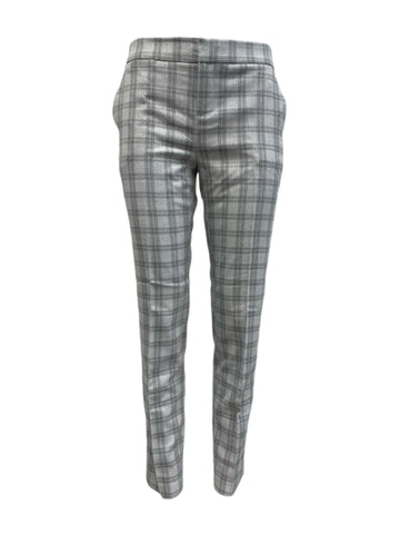 ECRU Women's Grey Plaid Mayfair Casual Pants #1668SS 2 NWT