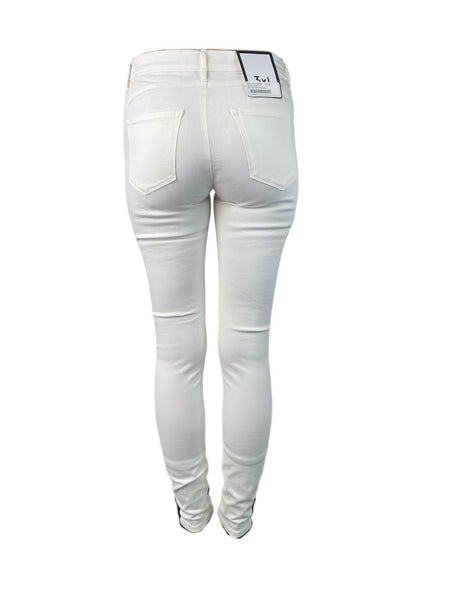 3X1 Women's White Mid Rise Crop Wrap Zip Jeans #168 26 NWT