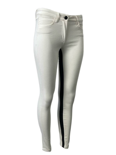 3X1 Women's White Crop Contrast Mid Rise Jeans #168 27 NWT