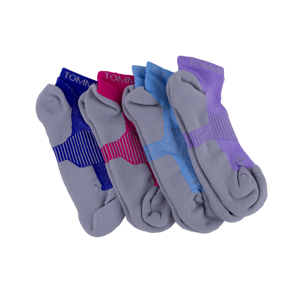 TOMMIE COPPER Women's 4 Pair Pastel Compression Ankle Socks